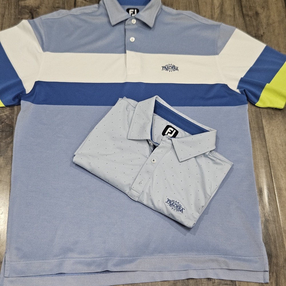 FootJoy Men's Blue and White Polo Shirt